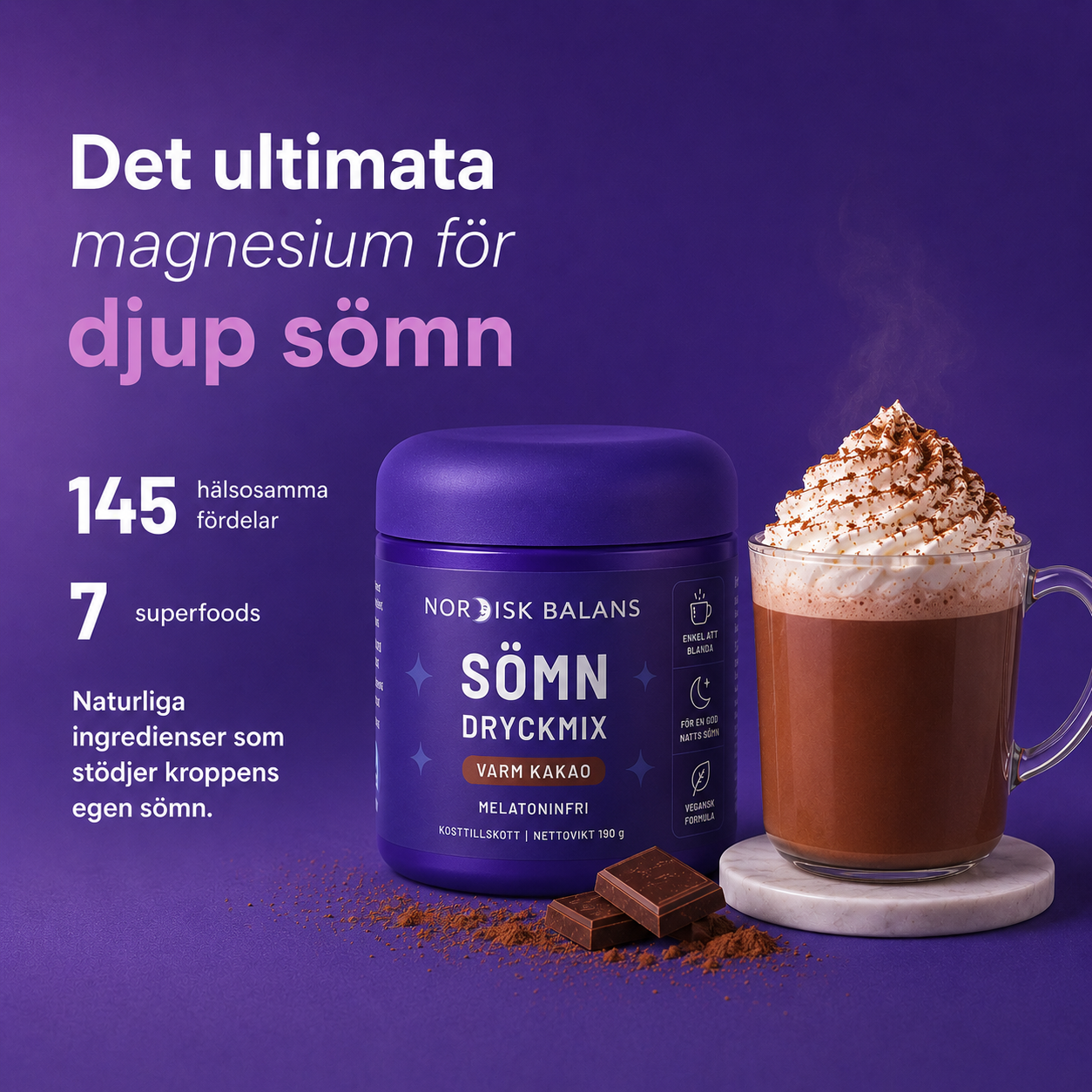Nordiskbalans™ Magnesiumdryck för naturlig sömn